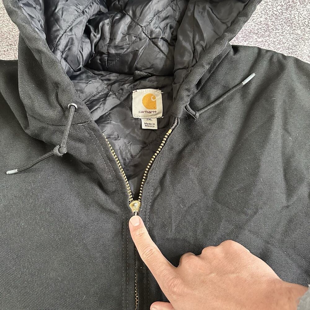 Men's Carhartt J133 Yukon Extremes Black Active Zip Up Canvas Work Jacket Sz 2XL